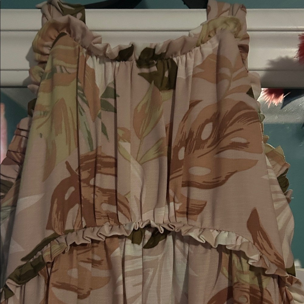 Floral Ruffle Sleeveless Dress